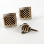 Vintage Silver Tone & Gold Tone Cufflinks & Tie Tac 102716