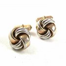 1970's Gold Tone & Silver Tone Large Knot Cufflinks By SWANK 2117