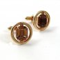 1950's - 1960's Goldtone & Light Brown Cufflinks By SWANK 31717