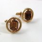 1950's - 1960's Goldtone & Light Brown Cufflinks By SWANK 31717