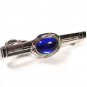 1950's Silvertone & Blue Tie Clasp Unbranded.101615