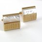 1950's - 1960's Goldtone & White Cufflinks By SWANK 31717