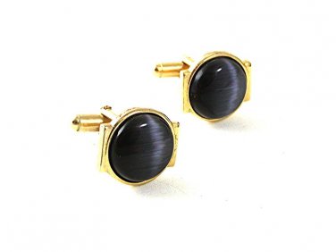 Vintage Silvertone & Blue Gray Cufflinks 61517
