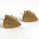 Odd Vintage Goldtone Shield Cufflinks By ANSON 102317