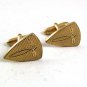 Odd Vintage Goldtone Shield Cufflinks By ANSON 102317