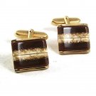 Vintage Goldtone Agate Cufflinks 101017