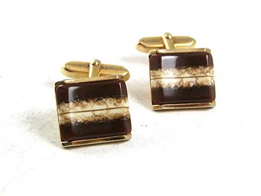 Vintage Goldtone Agate Cufflinks 101017