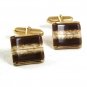 Vintage Goldtone Agate Cufflinks 101017