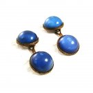 Vintage Brassy & Blue Cufflinks 72017