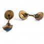 Vintage Brassy & Blue Cufflinks 72017