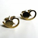 Mid Century Modern 1950's Deco Goldtone Cufflinks Unbranded 102915