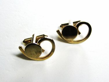 Mid Century Modern 1950's Deco Goldtone Cufflinks Unbranded 102915