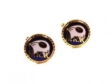 Gold Tone Blue White Red N.R.R. Cufflinks Unbranded 12415