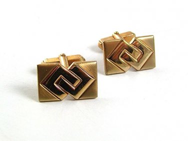 Vintage Goldtone Interlocking Squares Cufflinks By ANSON 101717
