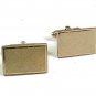 Vintage Brushed Goldtone Cufflinks By SHIELD 102817