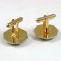 Vintage Goldtone Green Cufflinks 52417