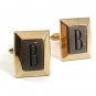 Vintage Silvertone Goldtone Initial / Letter B Cufflinks By SWANK 101717