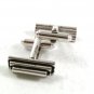 Silver Tone & Black Dress Cufflinks 12617aa