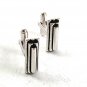 Silver Tone & Black Dress Cufflinks 12617aa