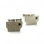 Petit Silver Tone & Green Rhinestone Cufflinks 22717