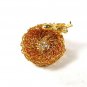 Gold Tone Bird In Nest & Rhinestones 4 Eggs Brooch By Direction One 8116