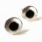 Silvertone & Black Cufflinks By D w Fleur De Lis In Center 32616