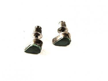 Native American Sterling Silver Turquoise Drop Pierced Earrings Unbranded 53016