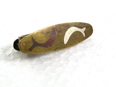Vintage Porpoises / Dolphins Tie Clasp HUECHO EN MEXICO 72617