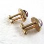 Vintage Goldtone & Red Cufflinks By HICKOK USA 71217