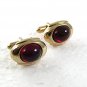 Vintage Goldtone & Red Cufflinks By HICKOK USA 71217