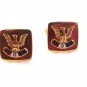 Vintage Gold Tone Enameled FOE Fraternal Order Elks Cufflinks & Tie Clasp