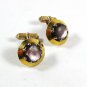 Vintage Gold Tone & Gray / Purplish Cufflinks Unbranded 52016