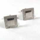 Vintage Silver Tone Square Cufflinks By FOSTER 52116