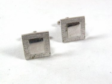 Vintage Silver Tone Square Cufflinks By FOSTER 52116