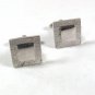 Vintage Silver Tone Square Cufflinks By FOSTER 52116