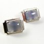 Vintage Silvertone & Agate Crystal Cufflinks 31817