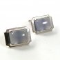 Vintage Silvertone & Agate Crystal Cufflinks 31817