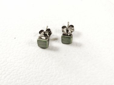 Native American Sterling Silver Turquoise Stud Pierced Earrings Unbranded 53016c