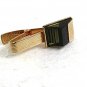 Unusual Vintage Goldtone & Black Tie Clasp By SAC 72117