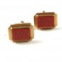 Vintage Gold Tone & Gold Stone Cufflinks 111716