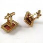 Vintage Gold Tone & Gold Stone Cufflinks 111716