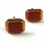 Vintage Gold Tone & Gold Stone Cufflinks 111716