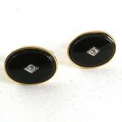 Vintage Goldtone Black Dress Cufflinks 81817