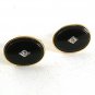 Vintage Goldtone Black Dress Cufflinks 81817