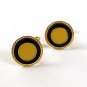 Gold Tone Yellow & Black Cufflinks 111216