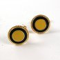 Gold Tone Yellow & Black Cufflinks 111216