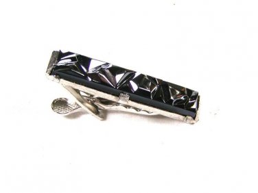 Black Hermitite & Silvertone Tie Clasp by SARAH COVENTRY 101615