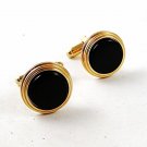 Gold Tone & Black Dressy Cufflinks 121616