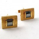 Gold Tone & Black Dressy Cufflinks 121516