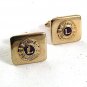Vintage Goldtone & Black Lions International Cufflinks 81617